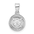 Sterling Silver Rhodium-plated Pave CZ Circles Pendant