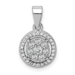 Sterling Silver Rhodium-plated Pave CZ Circles Pendant