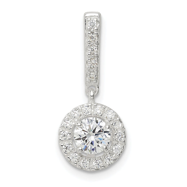 Sterling Silver CZ Halo Dangle Pendant