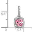 Sterling Silver Rhodium-plated Pink & White CZ Slide