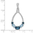 Sterling Silver Rhod-plat London blue and LB topaz Pendant