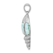 Sterling Silver Rhodium-plated Larimar Shell Pendant