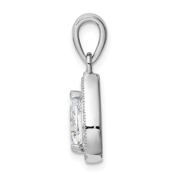 Sterling Silver Rhodium Plated CZ Pendant