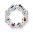 Prizma Sterling Silver Rhodium-plated Colorful CZ Circle Chain Slide