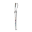 Prizma Sterling Silver Rhodium-plated Colorful CZ Cross Chain Slide