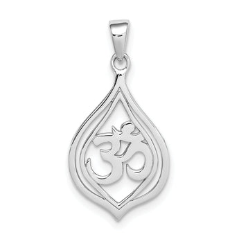 Sterling Silver Rhodium-plated Om Pendant