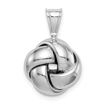 Sterling Silver Rhodium-plated Polished Love Knot Pendant