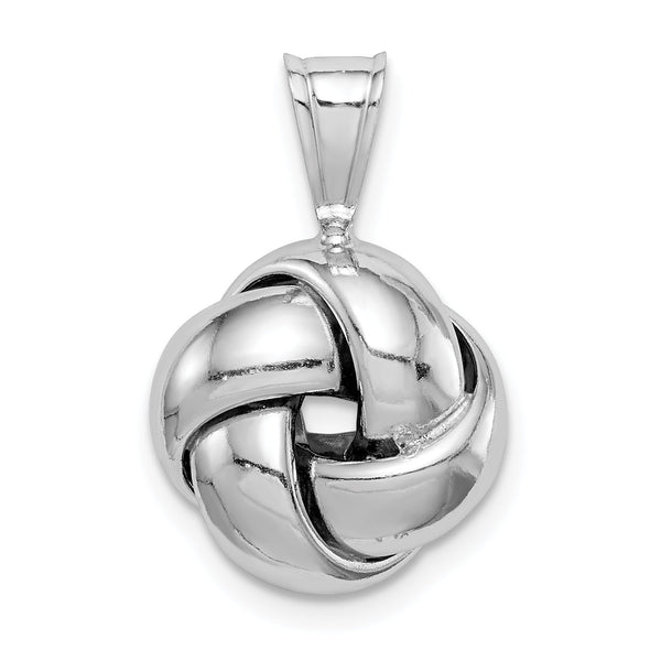 Sterling Silver Rhodium-plated Polished Love Knot Pendant