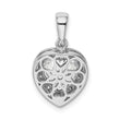 Sterling Silver Rhodium Plated Interchangeable CZ Heart Pendant