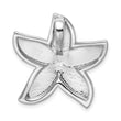 Sterling Silver Rhodium-plated Created Blue Opal Starfish Slide