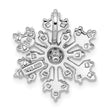 Sterling Silver Rhodium-plated CZ Snowflake Chain Slide