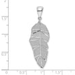 Sterling Silver Rhodium-plated Polished & D/C Leaf Pendant