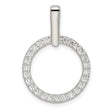 Sterling Silver Polished CZ Circle Pendant