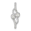 Sterling Silver Rhodium-plated Double Heart CZ Pendant
