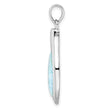 Sterling Silver Rhodium-plated Polished Larimar Pendant