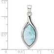 Sterling Silver Rhodium-plated Polished Larimar Pendant