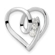 Sterling Silver Rhodium-plated CZ Fancy Heart Slide