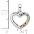 Sterling Silver Rhodium-plated Nano Crystal Heart Pendant