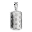 Sterling Silver Rhodium-plated Polished CZ Pendant