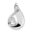 Sterling Silver RH-plated Preciosa Crystal Teardrop Heart Chain Slide