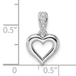 Sterling Silver RH CZ Heart Dangle Pendant