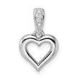 Sterling Silver RH CZ Heart Dangle Pendant