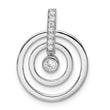 Sterling Silver RH Polished CZ Circle Pendant