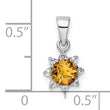 Sterling Silver RH Polished Citrine and Topaz Pendant