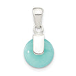 Sterling Silver Polished Circle Imitation Turquoise Pendant
