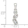 Sterling Silver Polished Geometric Shapes CZ Pendant