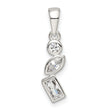 Sterling Silver Polished Geometric Shapes CZ Pendant