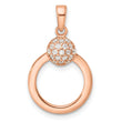 Sterling Silver & Rose Gold-plated CZ Circle Pendant