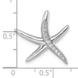 Sterling Silver Rhodium-plated CZ Starfish Slide
