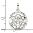 Sterling Silver CZ Lotus Chakra Filigree Pendant