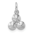 Sterling Silver RH-plated Crystal 3-stone Pendant