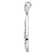 Sterling Silver Rhodium-plated Baguette CZ Teardrop Pendant