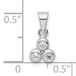 Sterling Silver RH Polished CZ  Pendant