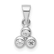 Sterling Silver RH Polished CZ  Pendant