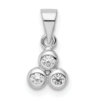 Sterling Silver RH Polished CZ  Pendant