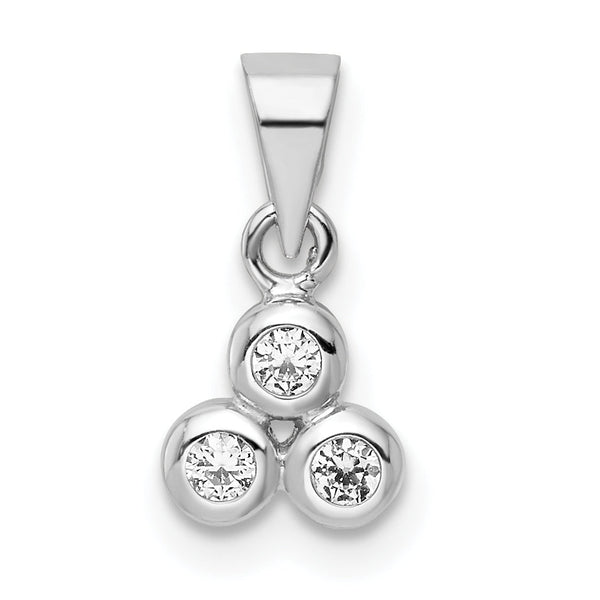 Sterling Silver RH Polished CZ  Pendant