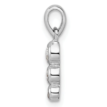Sterling Silver RH Polished CZ  Pendant