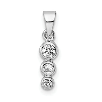 Sterling Silver RH Polished CZ  Pendant