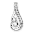 Sterling Silver Rh-plated Polished CZ Swirl Chain Slide