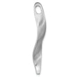 Sterling Silver RH-plated Brushed & Polished Curved Chain Slide