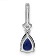 Sterling Silver Rhodium-plated CZ and Blue Glass Pendant - Birthstone Company