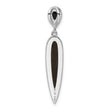 Sterling Silver Rhodium-plated CZ & Black Agate Slide