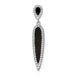 Sterling Silver Rhodium-plated CZ & Black Agate Slide