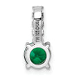 Sterling Silver Polished Rhodium-plated Green & Clear CZ Pendant