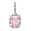 Sterling Silver Rhodium-plated Pink & White CZ Pendant