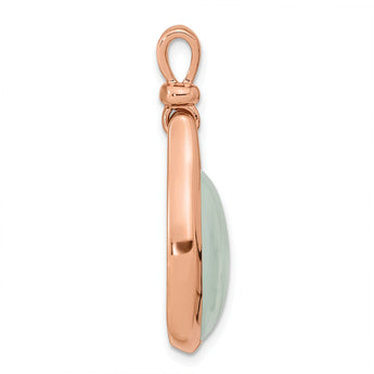 Sterling Silver Rose Gold-plated Green Chalcedony Pendant